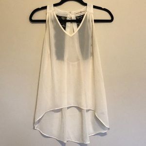 Cream blouse with black lace back